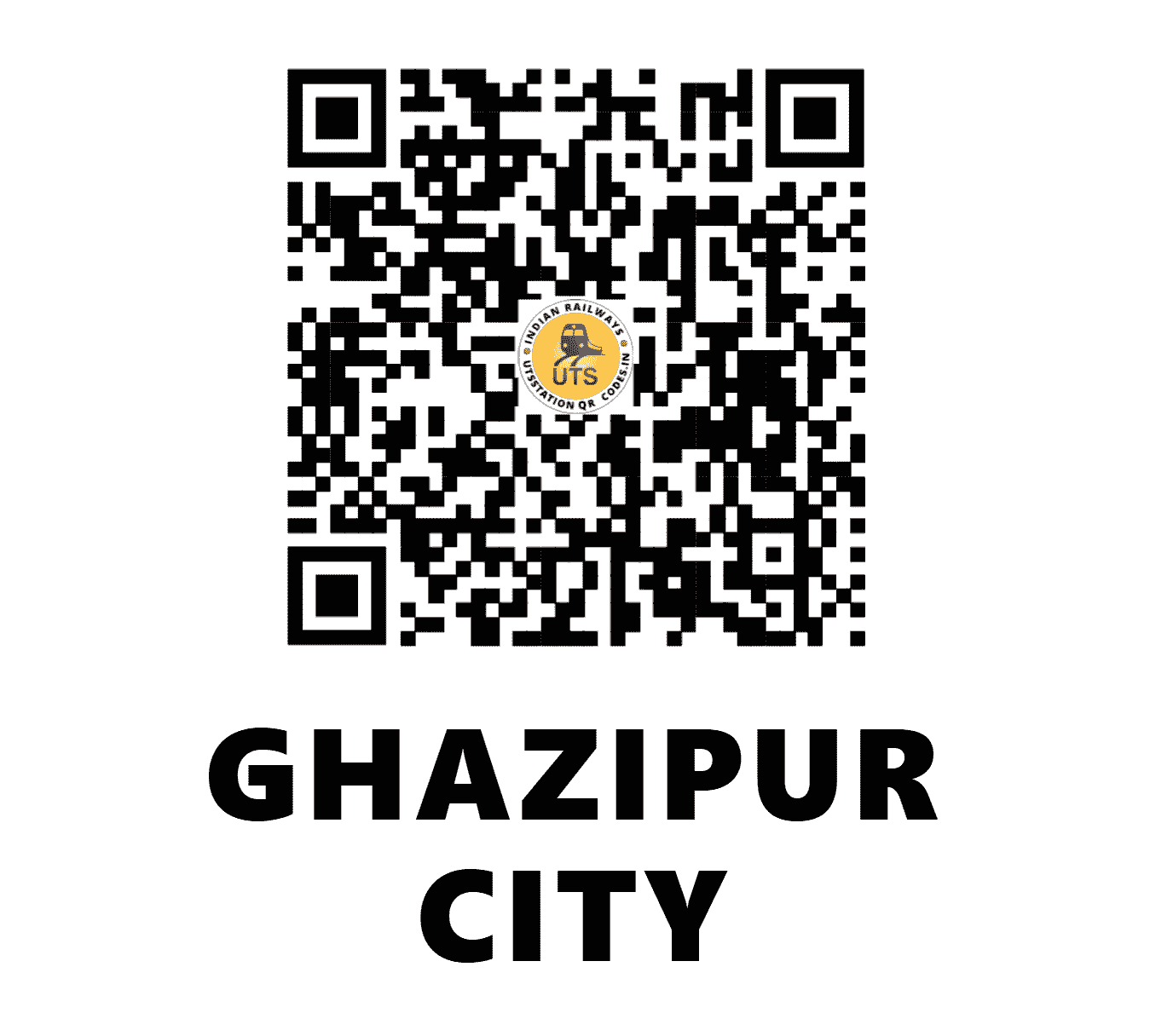 UTS QR Code for GHAZIPUR CITY - GCT (NE - UTTAR PRADESH)